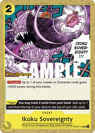 (OP03-118) Ikoku Sovereignty - Pillars of Strength Pre-Release Cards Normal