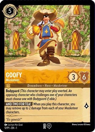 (012)  Goofy - Musketeer - Disney Lorcana Promo Cards  Normal