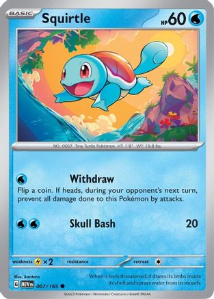 Squirtle (7/165) - SV Scarlet & Violet 151 Reverse Holofoil - Common
