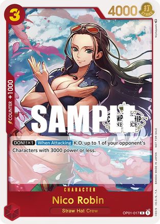 (OP01-017) Nico Robin (Store Championship Participation Pack) - One Piece Promotion Cards Foil
