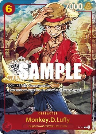 (P-001) Monkey.D.Luffy (Store Championship Trophy Card) - One Piece Promotion Cards Foil