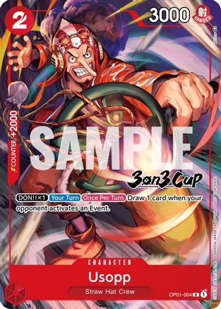 (OP01-004) Usopp (3-on-3 Cup) [Participant] - One Piece Promotion Cards Normal
