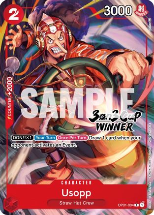 (OP01-004) Usopp (3-on-3 Cup) [Winner] - One Piece Promotion Cards Nonfoil