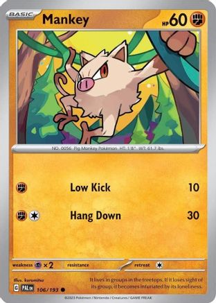 Mankey - 106/193 (Cosmos Holo) 106 - Miscellaneous Cards & Products Holofoil