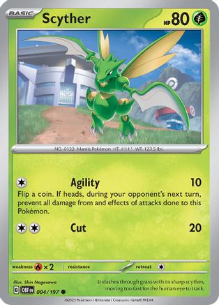 Scyther (4/197) - SV03 Obsidian Flames Reverse Holofoil - Common