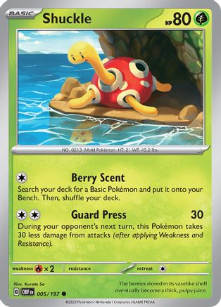 Shuckle 5 - SV03 Obsidian Flames Reverse Holofoil