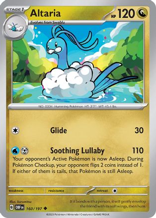 Altaria (160/197) - SV03 Obsidian Flames Reverse Holofoil - Uncommon