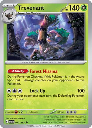 Trevenant (12/197) - SV03 Obsidian Flames  - Uncommon