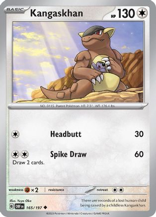 Kangaskhan (165/197) - SV03 Obsidian Flames Reverse Holofoil - Uncommon