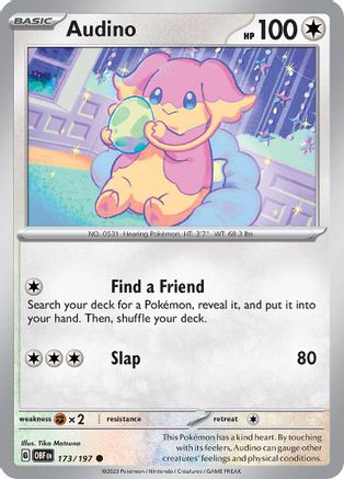 Audino (173/197) - SV03 Obsidian Flames Reverse Holofoil - Common