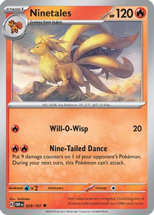 Ninetales - 029/197 - SV03 Obsidian Flames Reverse Holofoil