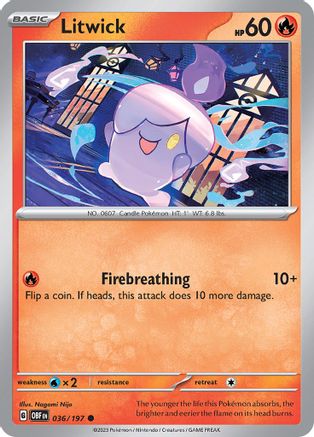 Litwick 36 - SV03 Obsidian Flames Reverse Holofoil