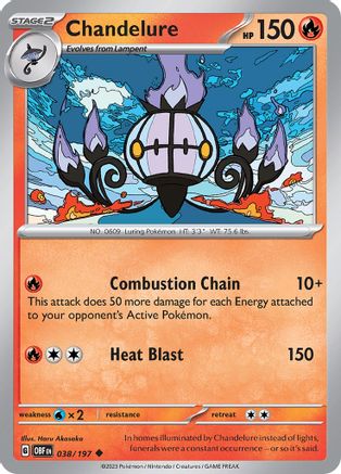 Chandelure (38/197) - SV03 Obsidian Flames  - Uncommon