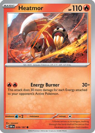 Heatmor (39/197) - SV03 Obsidian Flames Reverse Holofoil - Common