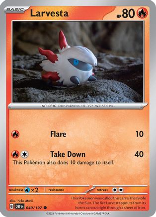 Larvesta 40 - SV03 Obsidian Flames Reverse Holofoil