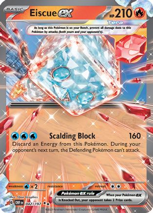 Eiscue ex (42/197) - SV03 Obsidian Flames Holofoil - Double Rare