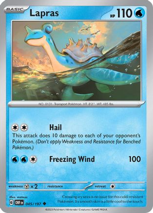 Lapras (45/197) - SV03 Obsidian Flames Reverse Holofoil - Uncommon