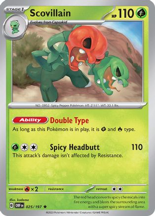 Scovillain (25/197) - SV03 Obsidian Flames Holofoil - Rare