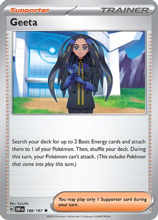 Geeta (188/197) - SV03 Obsidian Flames Reverse Holofoil - Rare