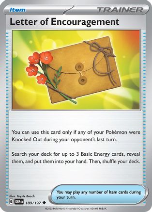 Letter of Encouragement (189/197) - SV03 Obsidian Flames Reverse Holofoil - Uncommon