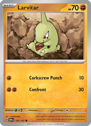 Larvitar (105/197) - SV03 Obsidian Flames Reverse Holofoil - Common