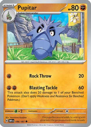 Pupitar (106/197) - SV03 Obsidian Flames  - Uncommon