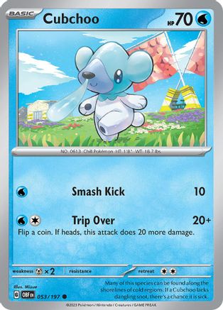 Cubchoo - 053/197 - SV03 Obsidian Flames Reverse Holofoil - Common