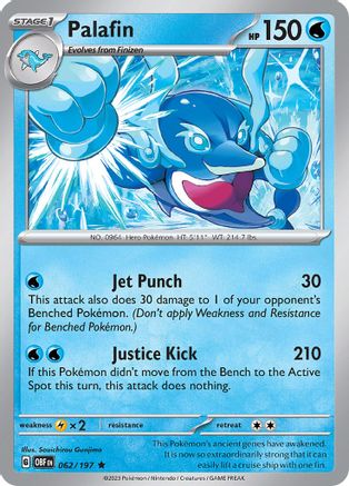 Palafin (62/197) - SV03 Obsidian Flames Reverse Holofoil - Rare