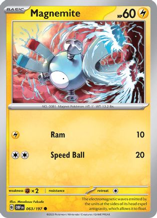 Magnemite (63/197) - SV03 Obsidian Flames Reverse Holofoil - Common