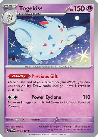 Togekiss (85/197) - SV03 Obsidian Flames Holofoil - Rare
