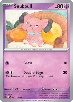 Snubbull (87/197) - SV03 Obsidian Flames Reverse Holofoil - Common