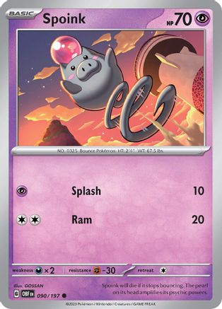 Spoink 36 - SV03 Obsidian Flames Reverse Holofoil