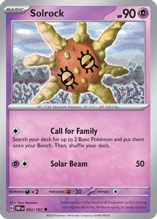 Solrock 48 - SV03 Obsidian Flames Reverse Holofoil