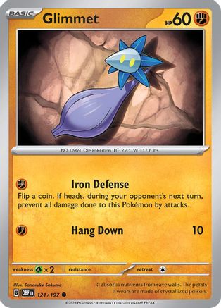 Glimmet (121/197) - SV03 Obsidian Flames Reverse Holofoil - Common