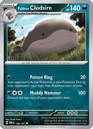 Paldean Clodsire (128/197) - SV03 Obsidian Flames Reverse Holofoil - Uncommon