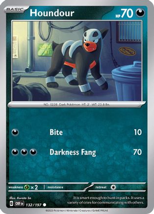 Houndour (132/197) - SV03 Obsidian Flames  - Common