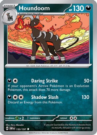 Houndoom (133/197) - SV03 Obsidian Flames Reverse Holofoil - Uncommon
