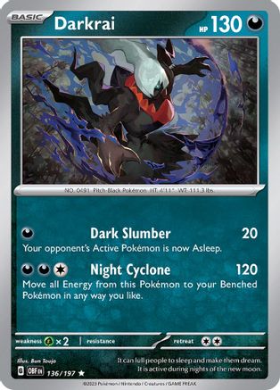 Darkrai - 136/197 - SV03 Obsidian Flames Reverse Holofoil