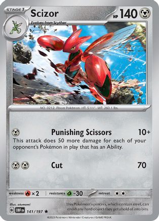 Scizor (141/197) - SV03 Obsidian Flames Holofoil - Rare