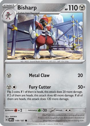 Bisharp (149/197) - SV03 Obsidian Flames  - Common
