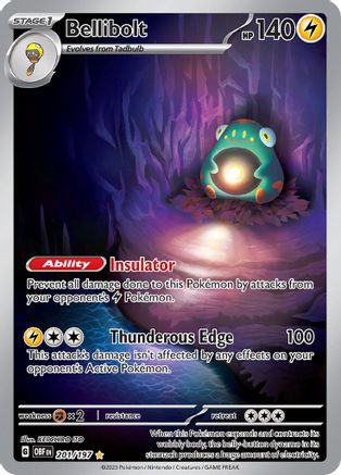 Bellibolt (201/197) - SV03 Obsidian Flames Holofoil - Illustration Rare