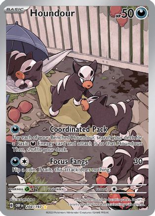 Houndour (204/197) - SV03 Obsidian Flames Holofoil - Illustration Rare