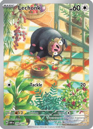 Lechonk (209/197) - SV03 Obsidian Flames Holofoil - Illustration Rare