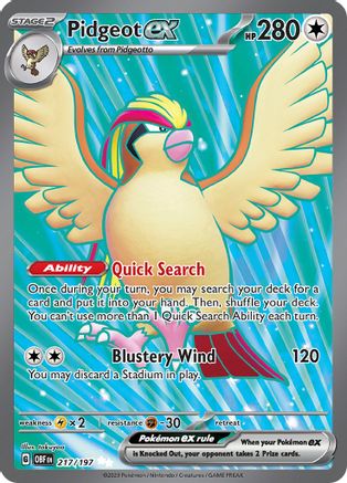 Pidgeot ex (217/197) - SV03 Obsidian Flames Holofoil - Ultra Rare