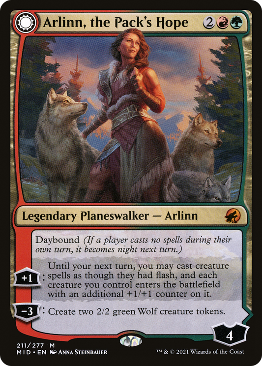 Arlinn, the Pack's Hope // Arlinn, the Moon's Fury (MID-211) - Innistrad: Midnight Hunt: (Double Faced Transform)