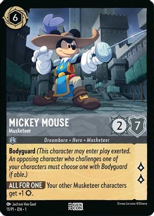 (11) Mickey Mouse - Musketeer - Disney Lorcana Promo Cards Normal