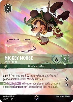 (210/204)  Mickey Mouse - Artful Rogue (Enchanted) - The First Chapter  Holofoil