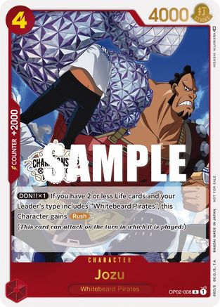 (OP02-008) Jozu (Store Championship Participation Pack Vol. 2) - One Piece Promotion Cards Foil