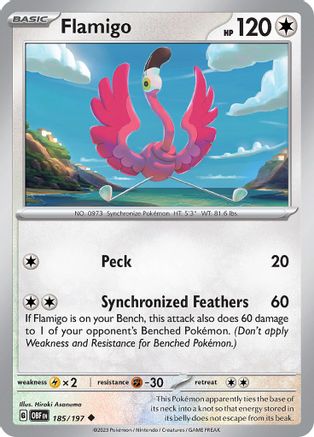 Flamigo (185/197) - SV03 Obsidian Flames Reverse Holofoil - Uncommon