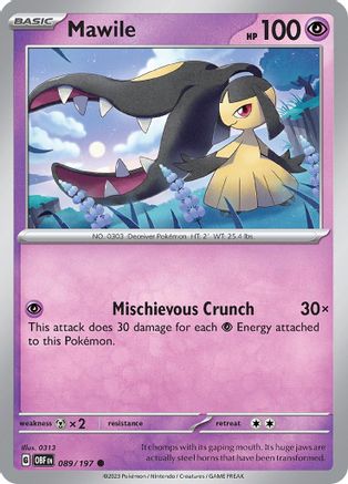 Mawile (89/197) - SV03 Obsidian Flames  - Common